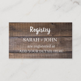 Tarjeta de inscripción de registro de regalo de ma