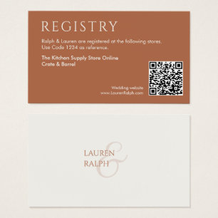 Tarjeta de inscripción de registro QR Ochre & Ivor