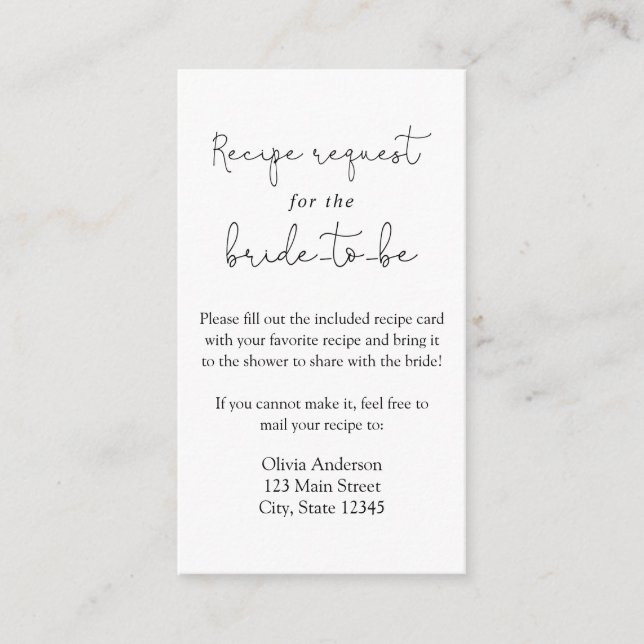 Tarjeta de inscripción de solicitud de receta de c (Anverso)