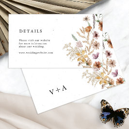 Tarjeta de inscripción del Boda del Boho Blanco