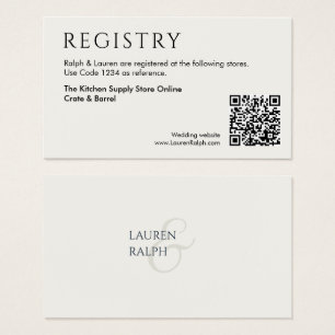 Tarjeta de inscripción del Registro de Regalo del 