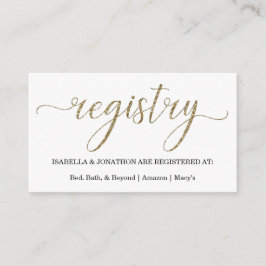 Tarjeta de inscripción del Registro de Regalos de