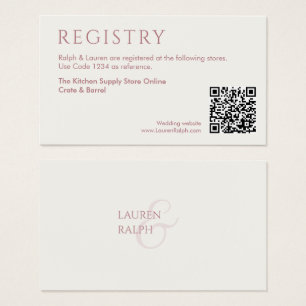 Tarjeta de inscripción del Registro de Regalos QR