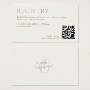 Tarjeta de inscripción del Registro de Regalos QR