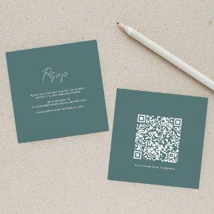 Tarjeta de inscripción elegante de QR Code Wedding