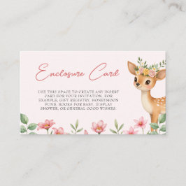 Tarjeta de inscripción Floral Deer Baby Girl