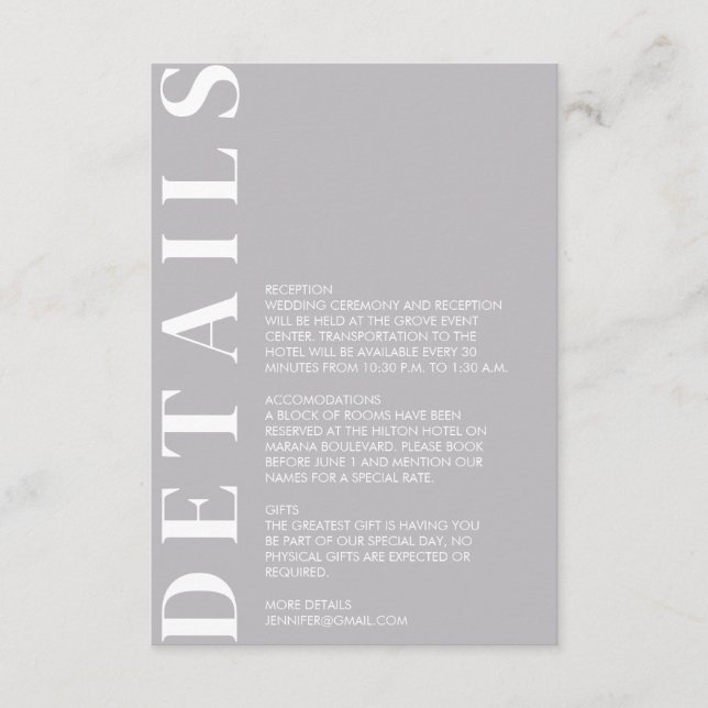 Tarjeta de inscripción gris media india (Anverso)