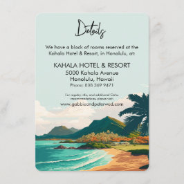 Tarjeta de inscripción Oahu Hawaii Beach Palm Tree