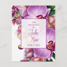 Tarjeta de inscripción para Bodas de orquídeas flo