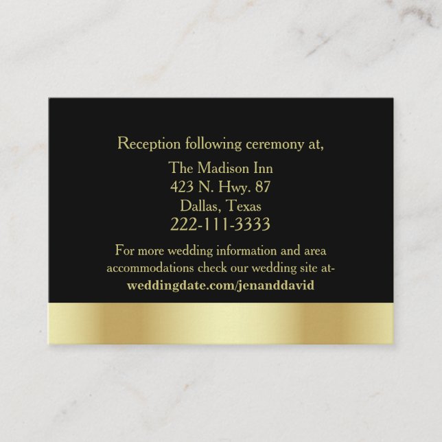 Tarjeta de inscripción para Bodas Golden Nouveau F (Anverso)