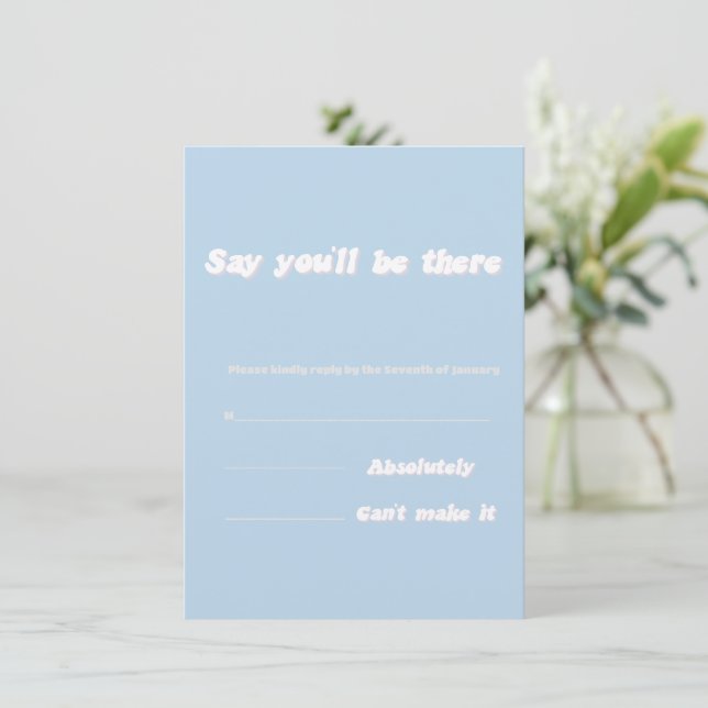 Tarjeta de inscripción para Bodas modernos Baby Bl (Anverso de pie)