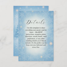 Tarjeta de inscripción para Bodas Winter Wonderlan