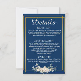 Tarjeta de inscripción para detalles de Boda azul
