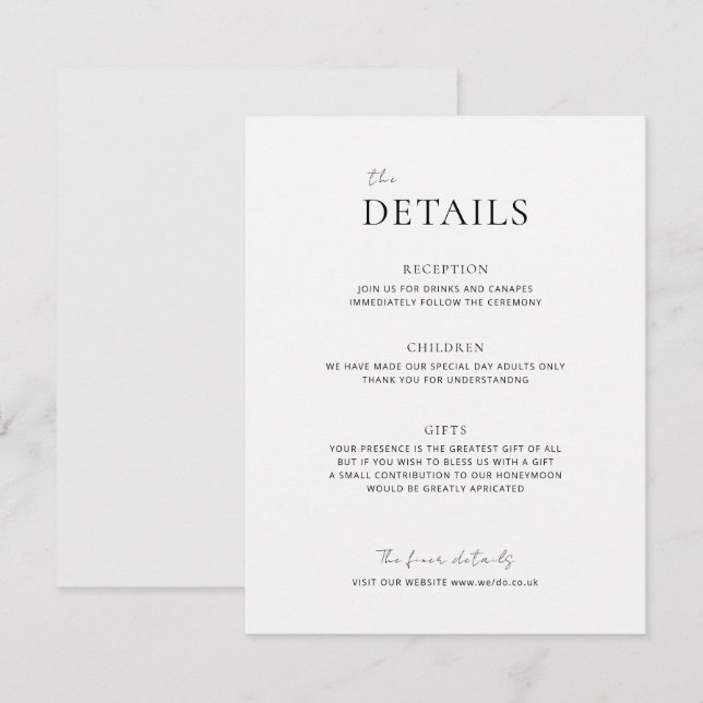 Tarjeta de inscripción para detalles de color de l (Anverso / Reverso)