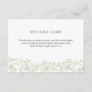 Tarjeta de inscripción para detalles del aliento d