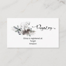 Tarjeta de inscripción para el registro de bebés d