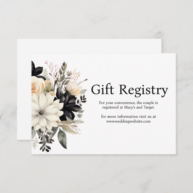 Tarjeta de inscripción para el registro de Bodas b (Anverso / Reverso)