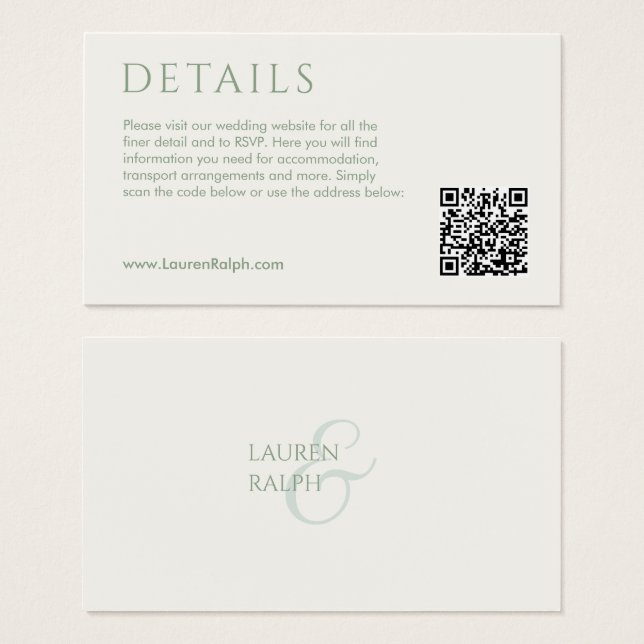 Tarjeta de inscripción para el registro de regalos (Anverso y reverso)