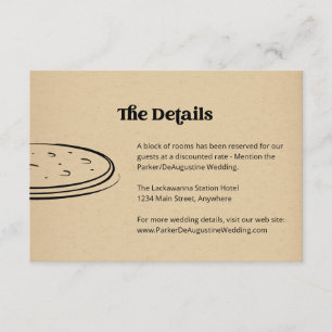 Tarjeta de inscripción para información de Boda Pi