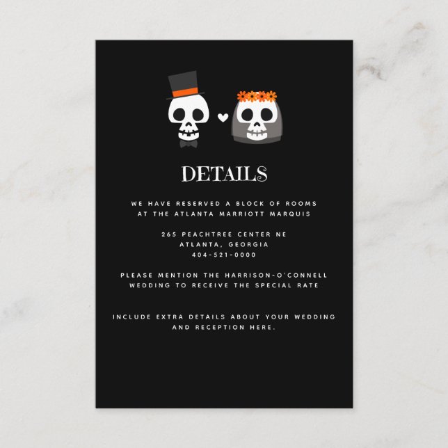 Tarjeta de inscripción para la invitación a la bod (Anverso)