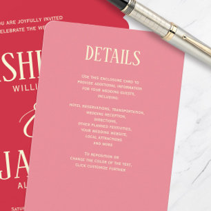 Tarjeta de inscripción para la invitación a la bod