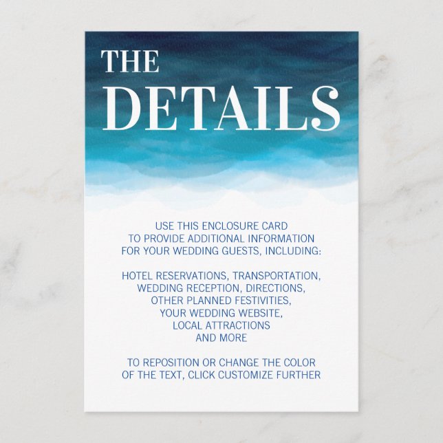 Tarjeta de inscripción para la invitación a la bod (Anverso)