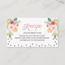 Tarjeta de inscripción para la receta de ducha de