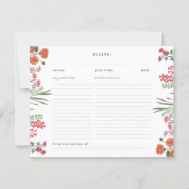 Tarjeta de inscripción para la receta de ducha de 