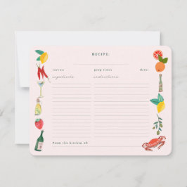 Tarjeta de inscripción para la receta de la ducha 