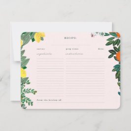 Tarjeta de inscripción para la receta de la ducha 