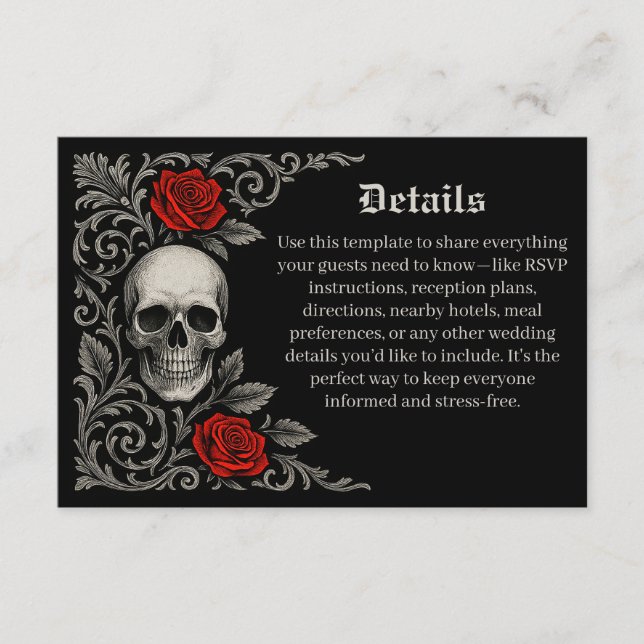 Tarjeta de inscripción para los Bodas de cráneo gó (Anverso)