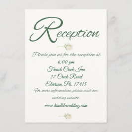 Tarjeta de inscripción para recepción de boda simp