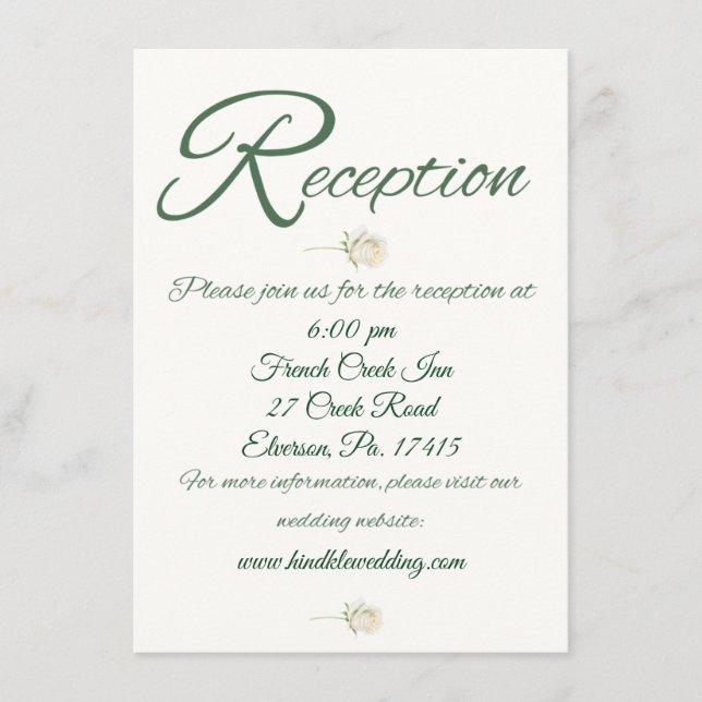 Tarjeta de inscripción para recepción de boda simp (Anverso)