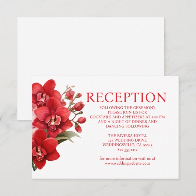 Tarjeta de inscripción para recepción de bodas de  (Anverso / Reverso)