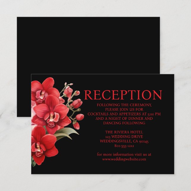 Tarjeta de inscripción para recepción de bodas de  (Anverso / Reverso)