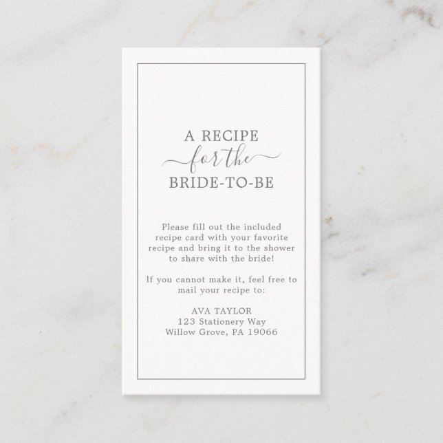 Tarjeta de inscripción para solicitud de receta de (Anverso)