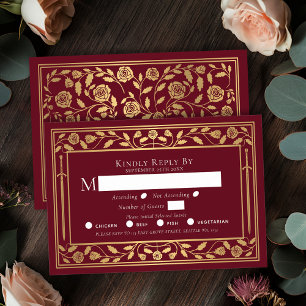 Tarjeta de inscripción RSVP de boda de espadas med