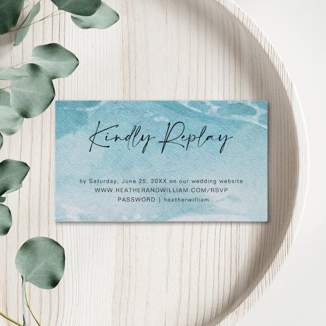 Tarjeta de inscripción RSVP de Summer Beach Weddin (Subido por el creador)