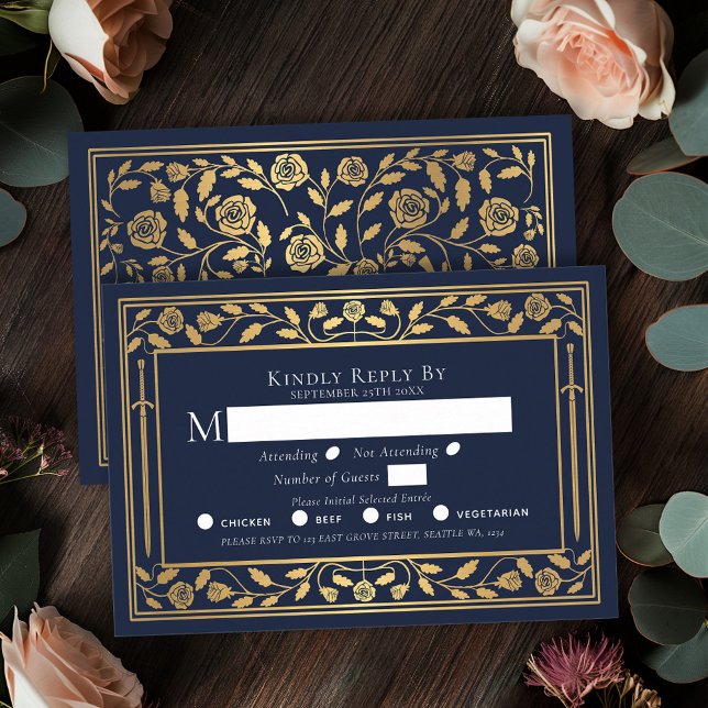 Tarjeta de inscripción RSVP para boda de espadas m (Subido por el creador)