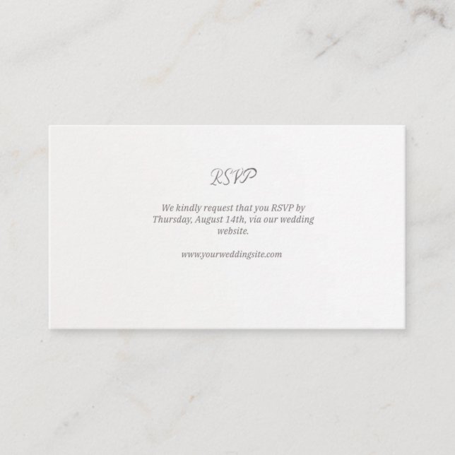 Tarjeta de inscripción RSVP para bodas (Anverso)