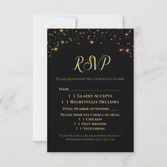 Tarjeta de inscripción RSVP para la boda de las es (Anverso)