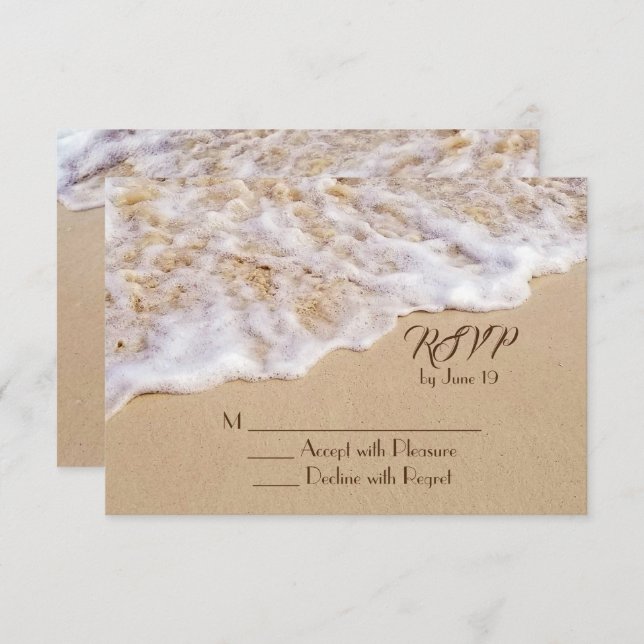 Tarjeta de inscripción RSVP para marea de playa (Anverso / Reverso)