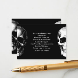 Tarjeta de inscripción Skull Gothic Halloween Boda