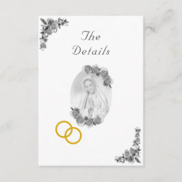 Tarjeta de inscripción Virgin Mary Catholic Silver