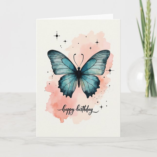 Tarjeta de insecto alegre de acuarela (Anverso)