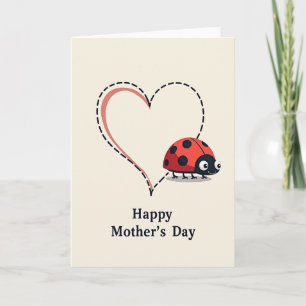 Tarjeta de insecto del Día de la Madre más dulce