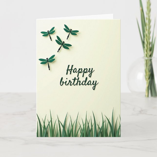 Tarjeta de Insecto Verde Alegre (Anverso)