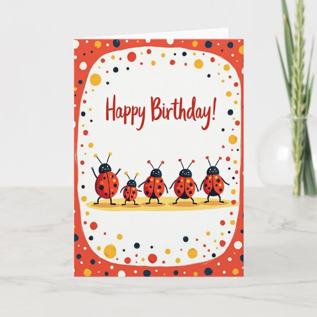 Tarjeta de insectos manchados alegres (Anverso)