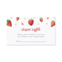Tarjeta de inserción Baby Shower Strawberry Diaper