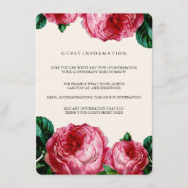 TARJETA DE INSERCIÓN BODA DE DECORACIÓN DE FLORES 